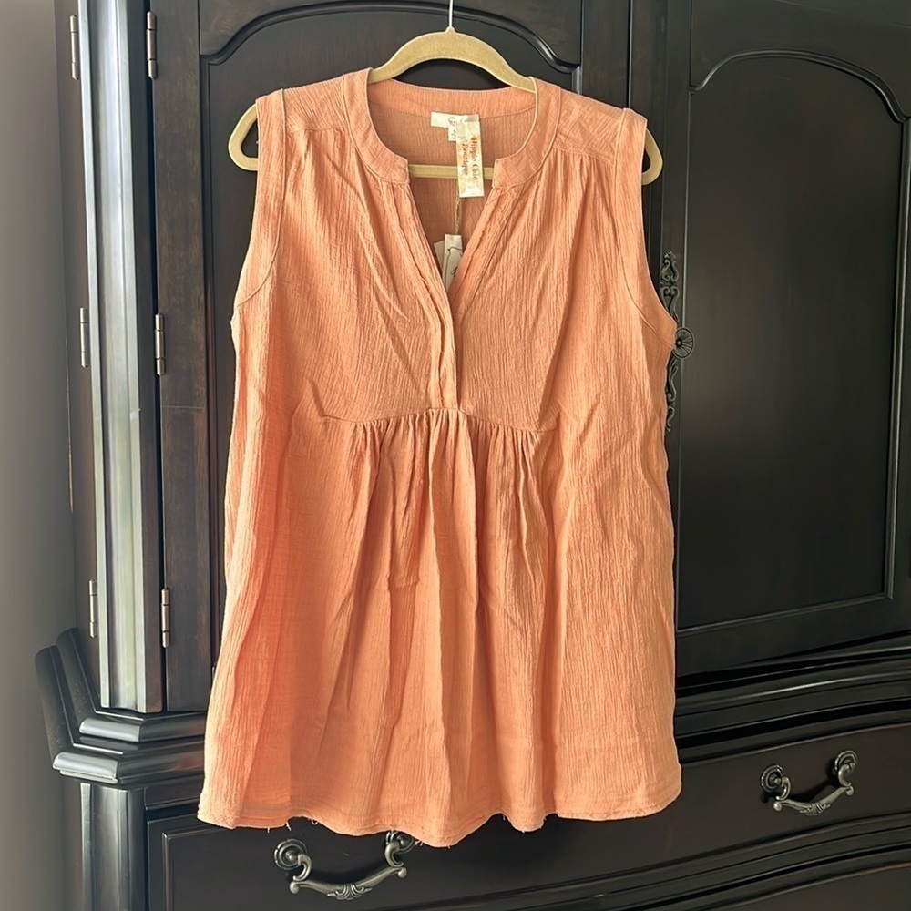 Cotton easel sleeveless shirt